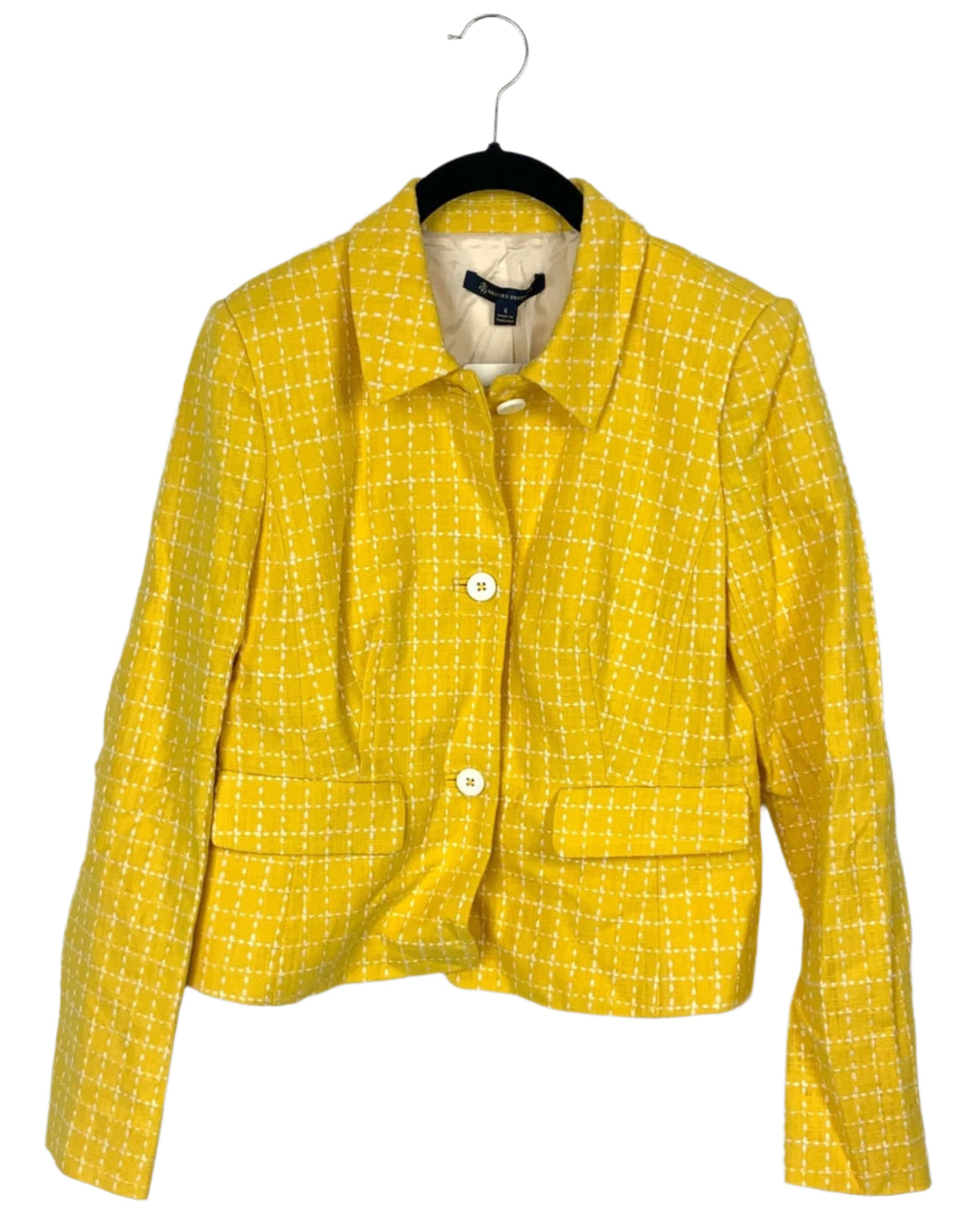 Yellow and White Blazer - Size 4