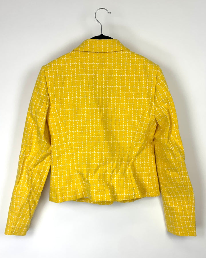 Yellow and White Blazer - Size 4