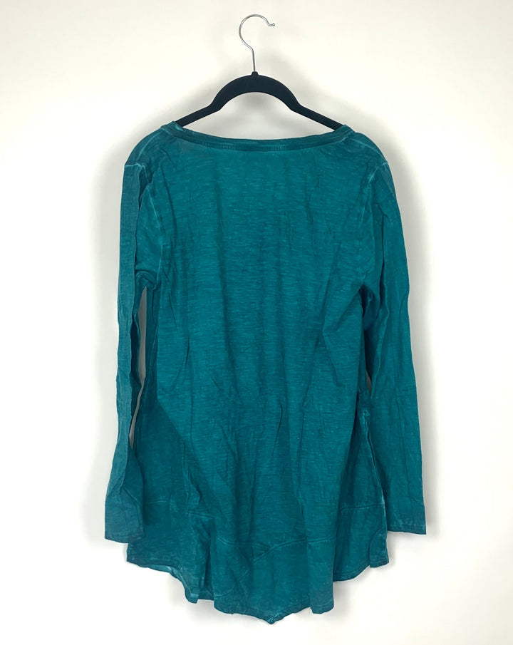 Turquoise Ruffled Top - Small