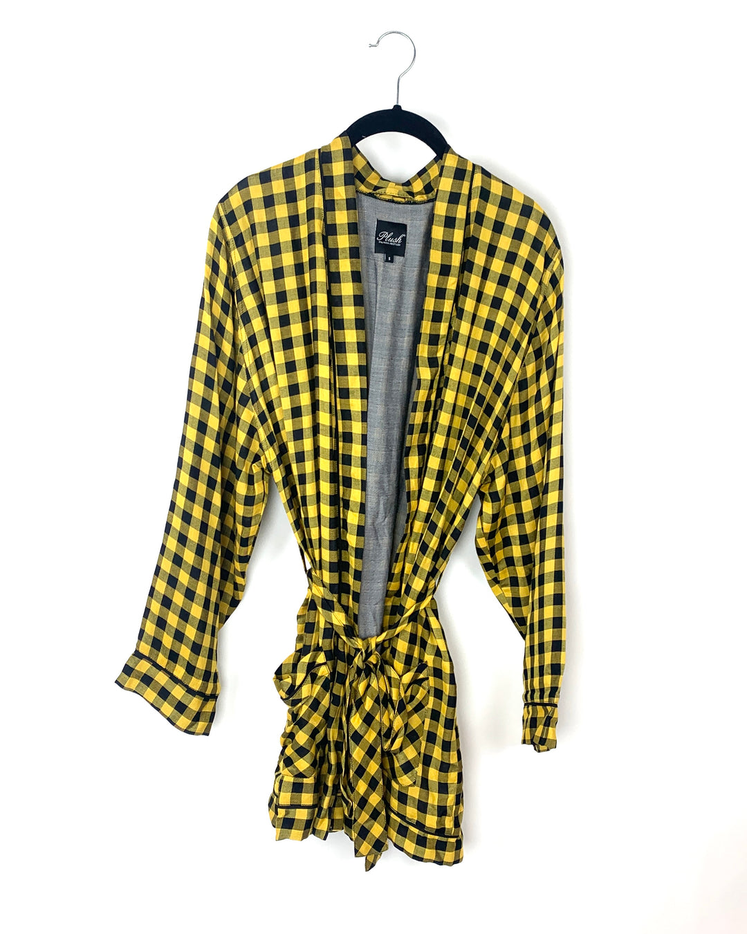 Yellow and Black Checkered Robe - Size Small