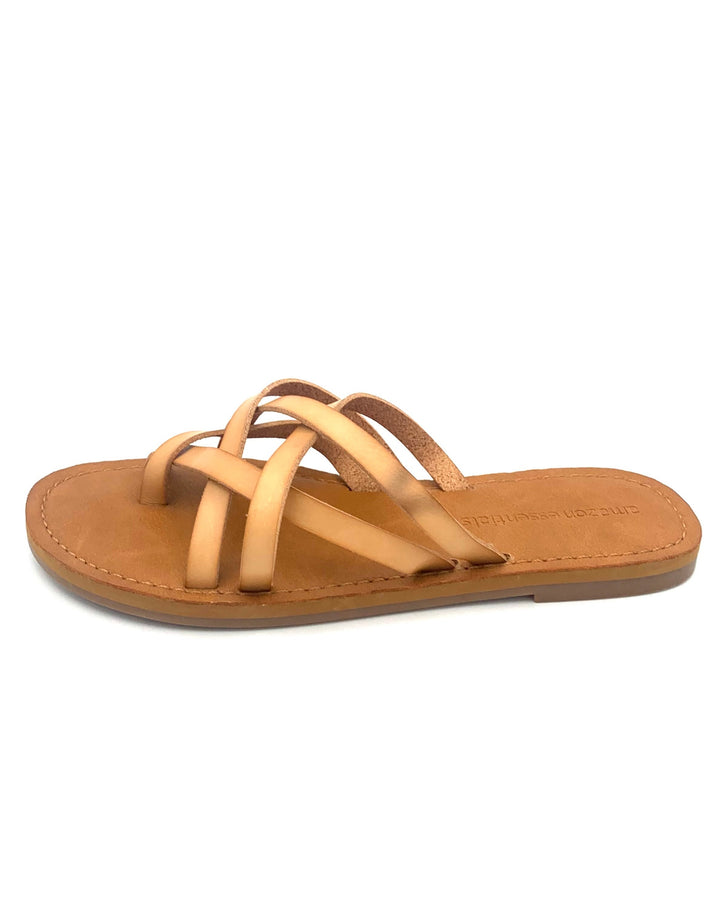 Tan Strap Sandals - Size 6