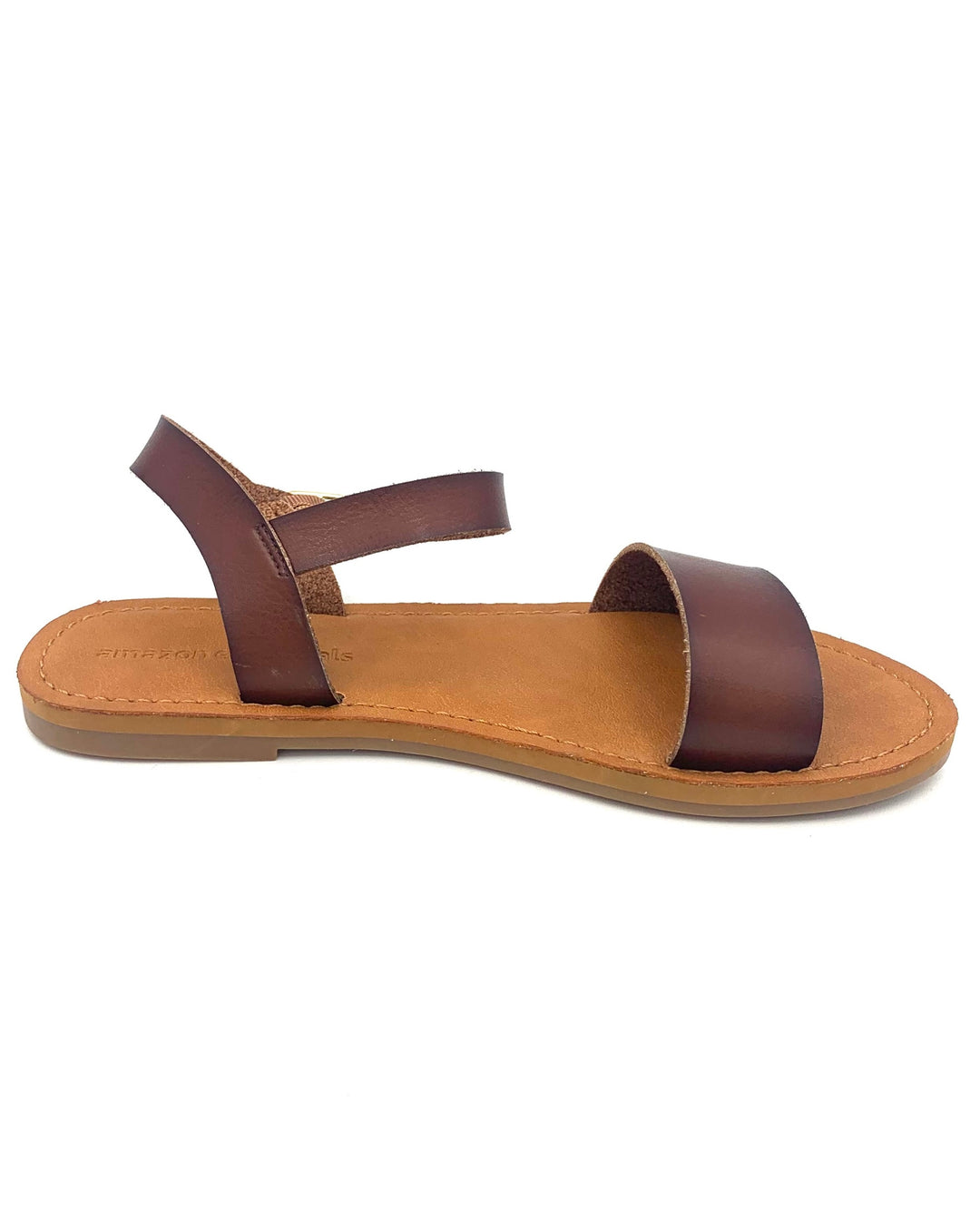 Dark Tan Strap Sandals - Size 6