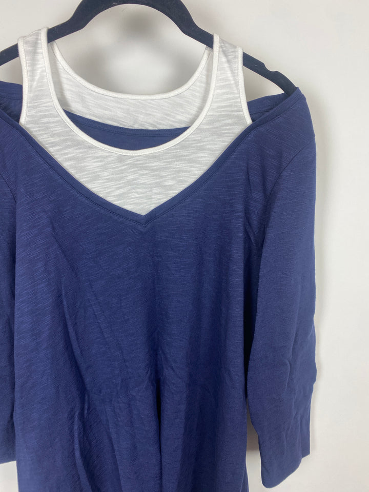 Blue Faux Layered Top - Small/Medium