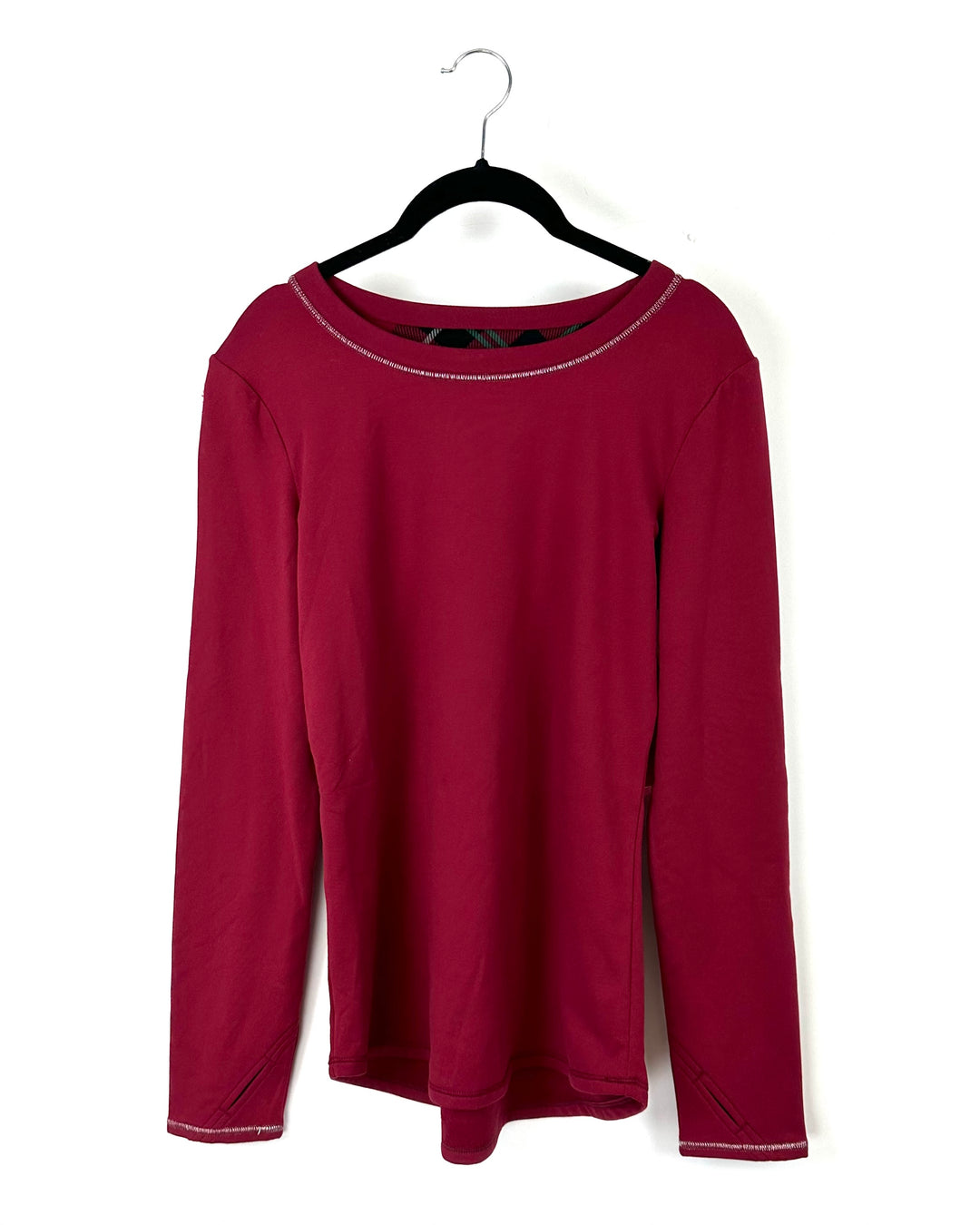 Red Long Sleeve Soft Top - Small