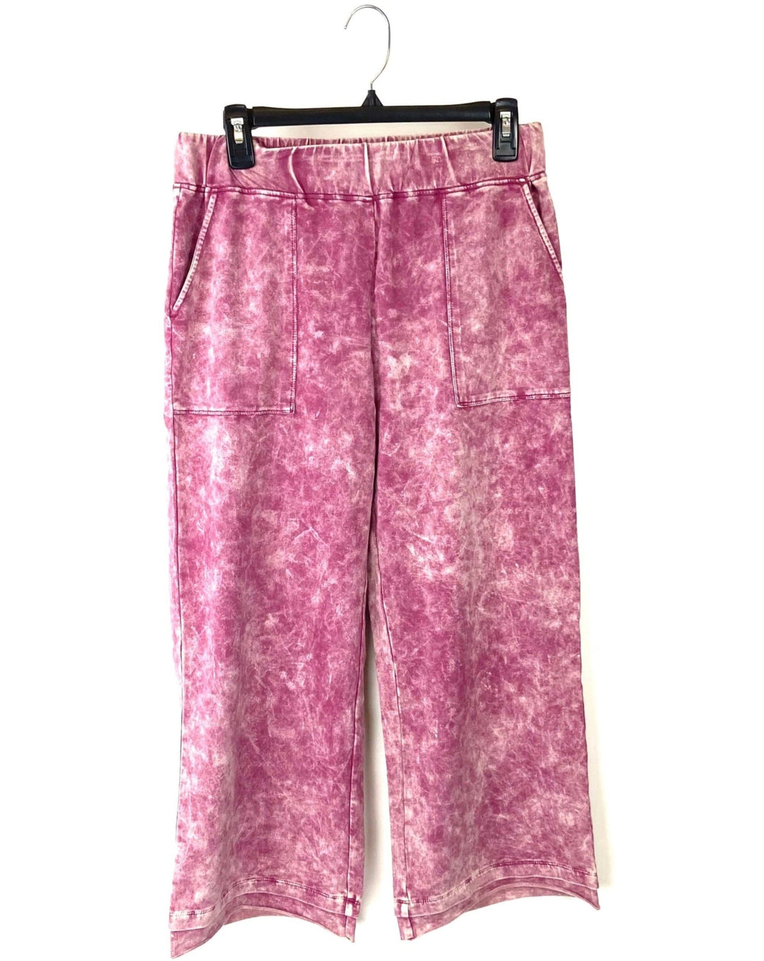 Purple Acid Wash Cropped Stretch Pants - Size 6-8, and Size 1X