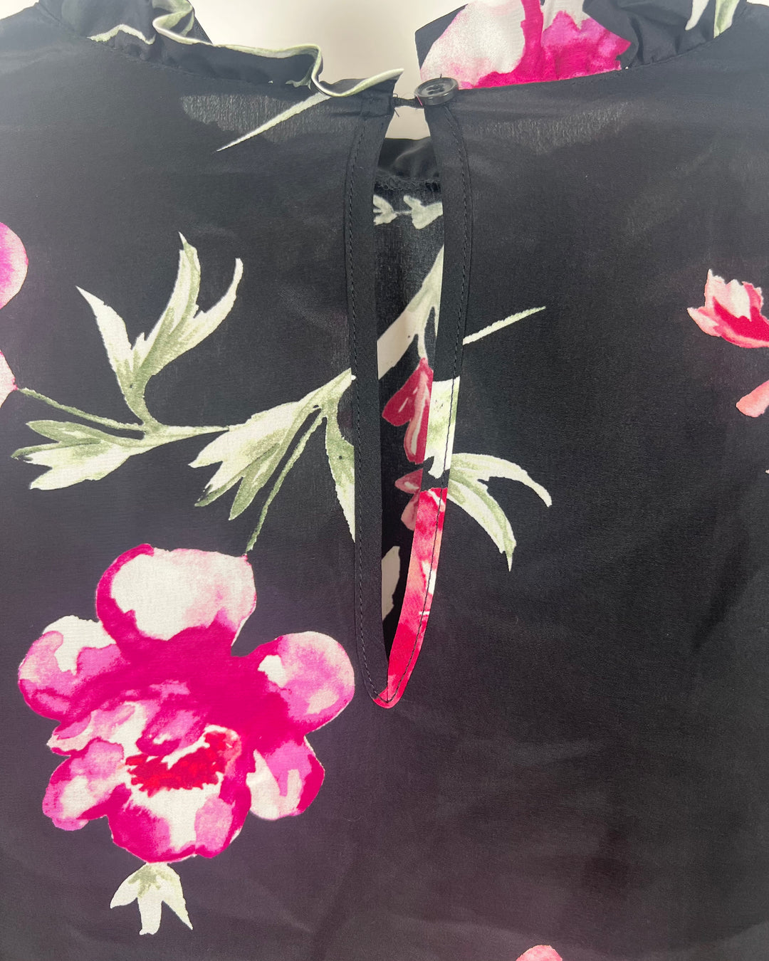 Black Floral Long Sleeve Blouse - Extra Extra Small