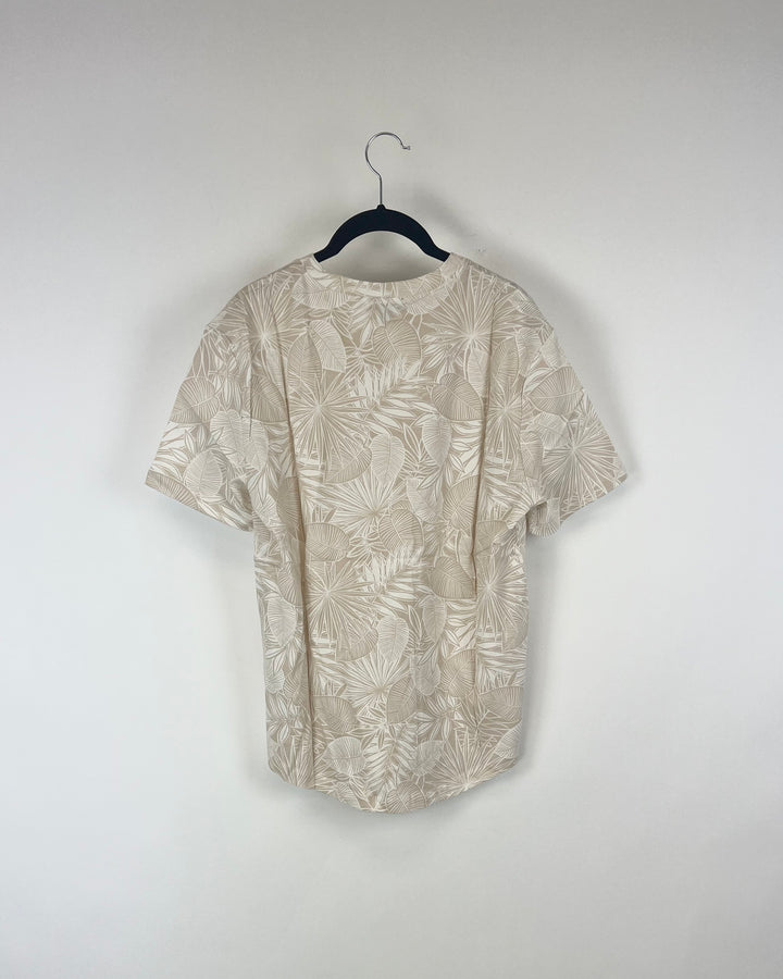 MENS Beige Printed T-Shirt - Extra Small, Small, Extra Extra Large