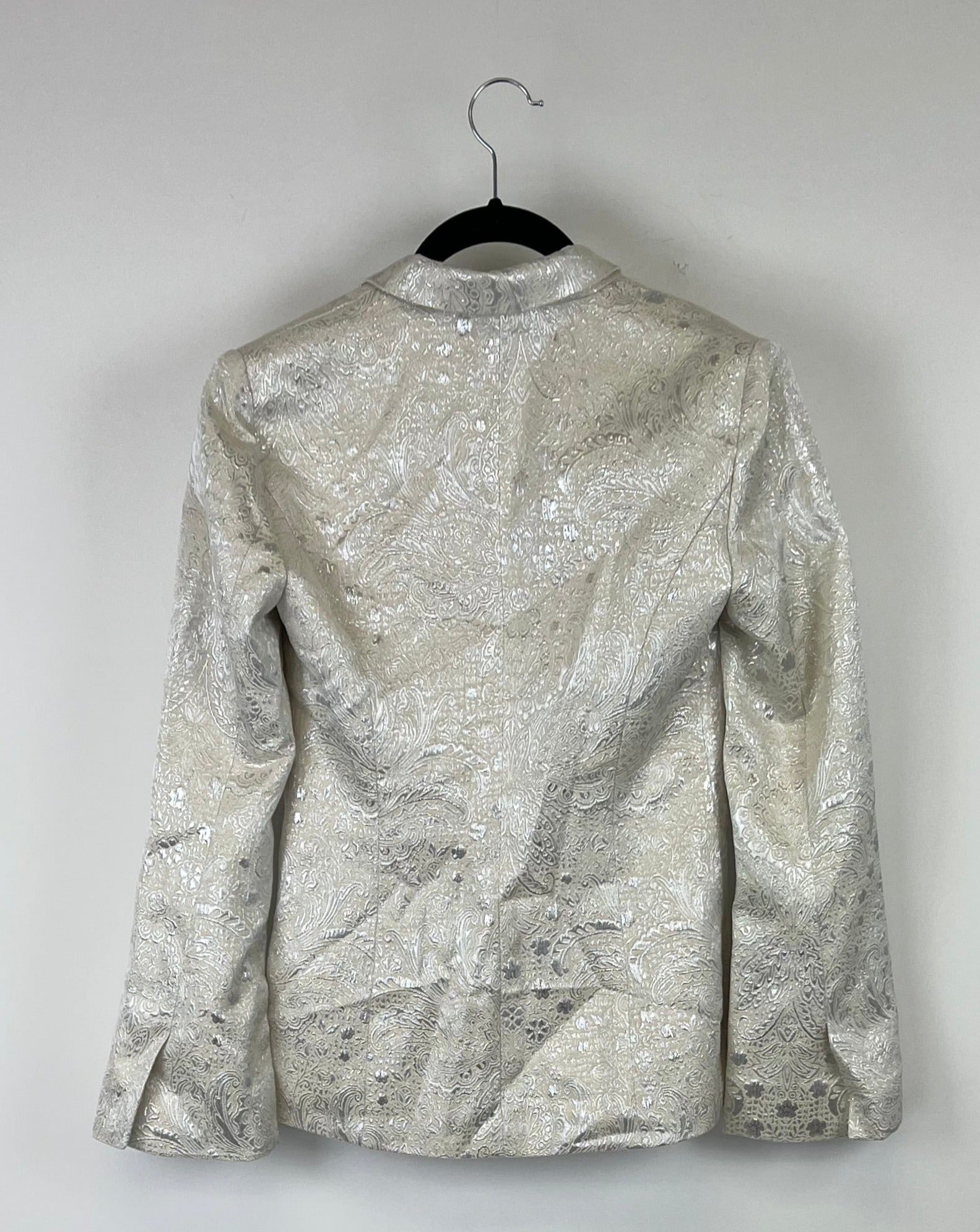 Cream Metallic Jacquard Blazer - Size 00, 0 and 2 – The