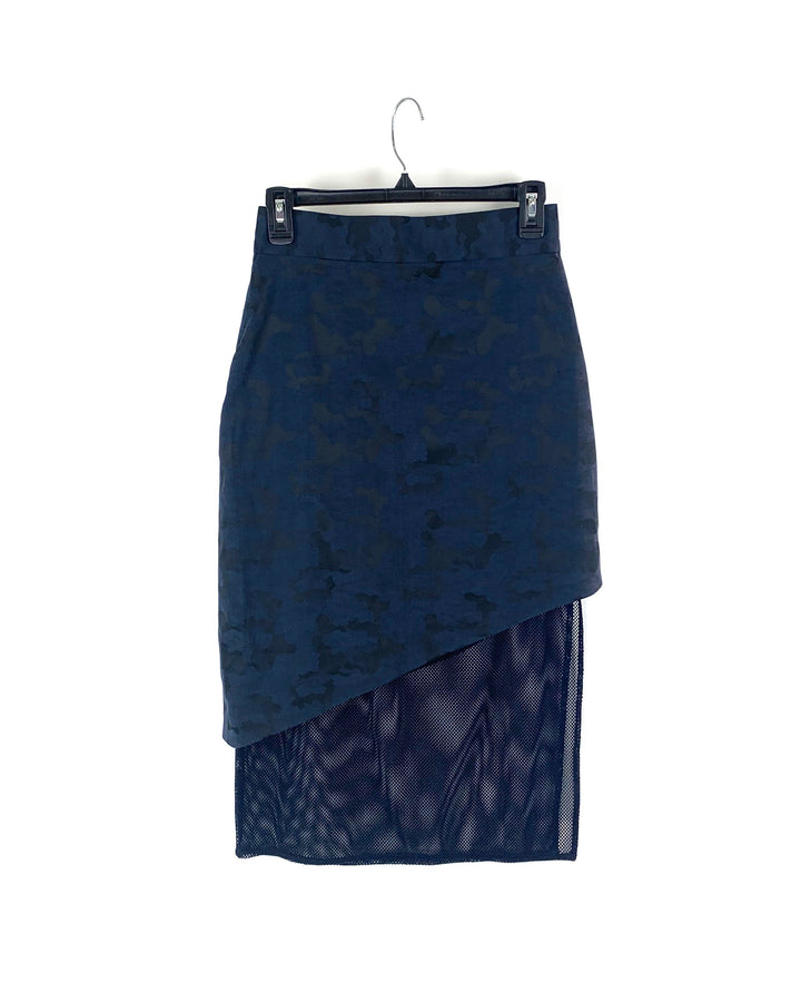 Navy Camo Skirt- Size 4, 8, 10