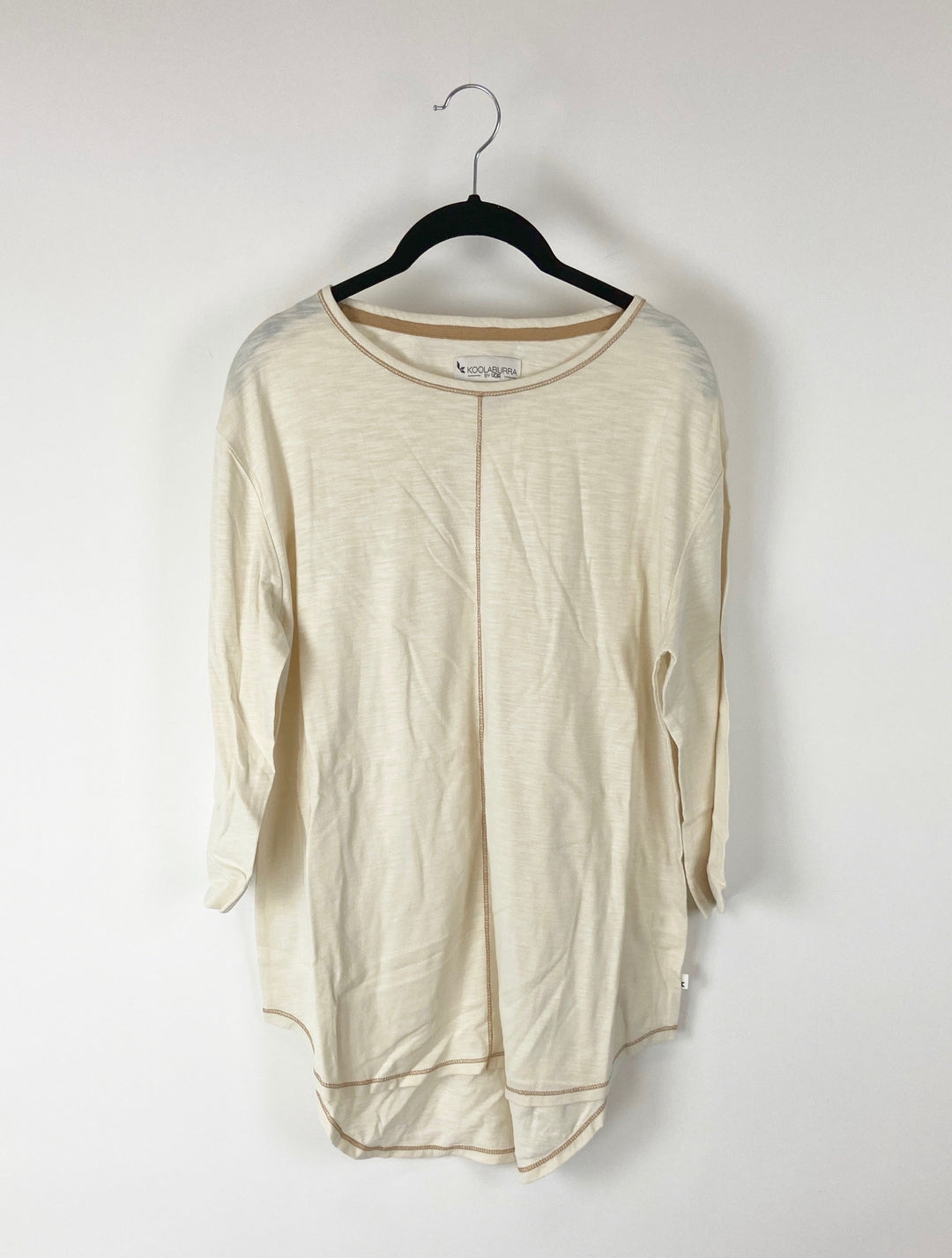 Cream Colored 3/4 Sleeve Shirt - Small & 1X