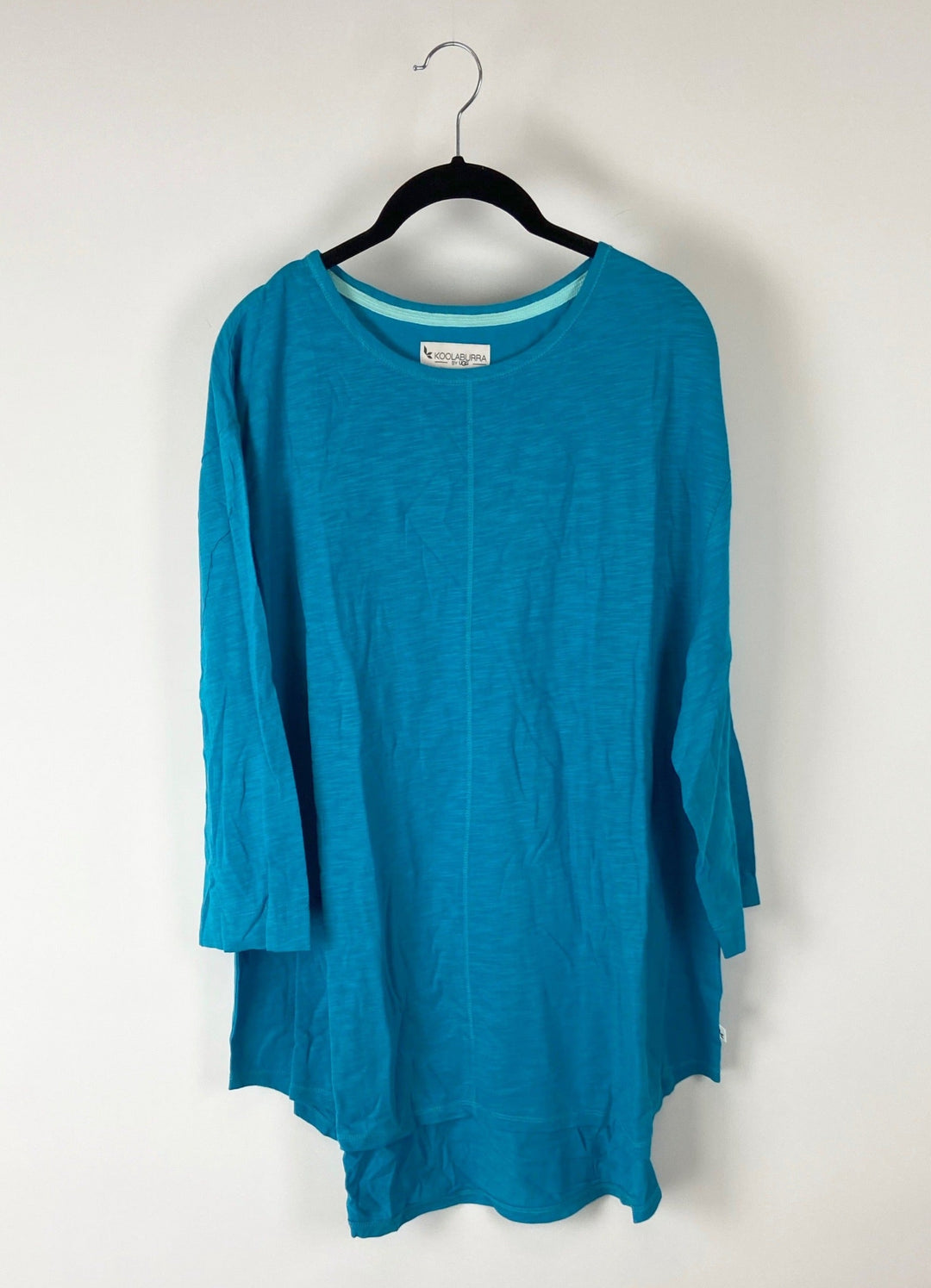 Blue 3/4 Sleeve high low Long Sleeve - Small