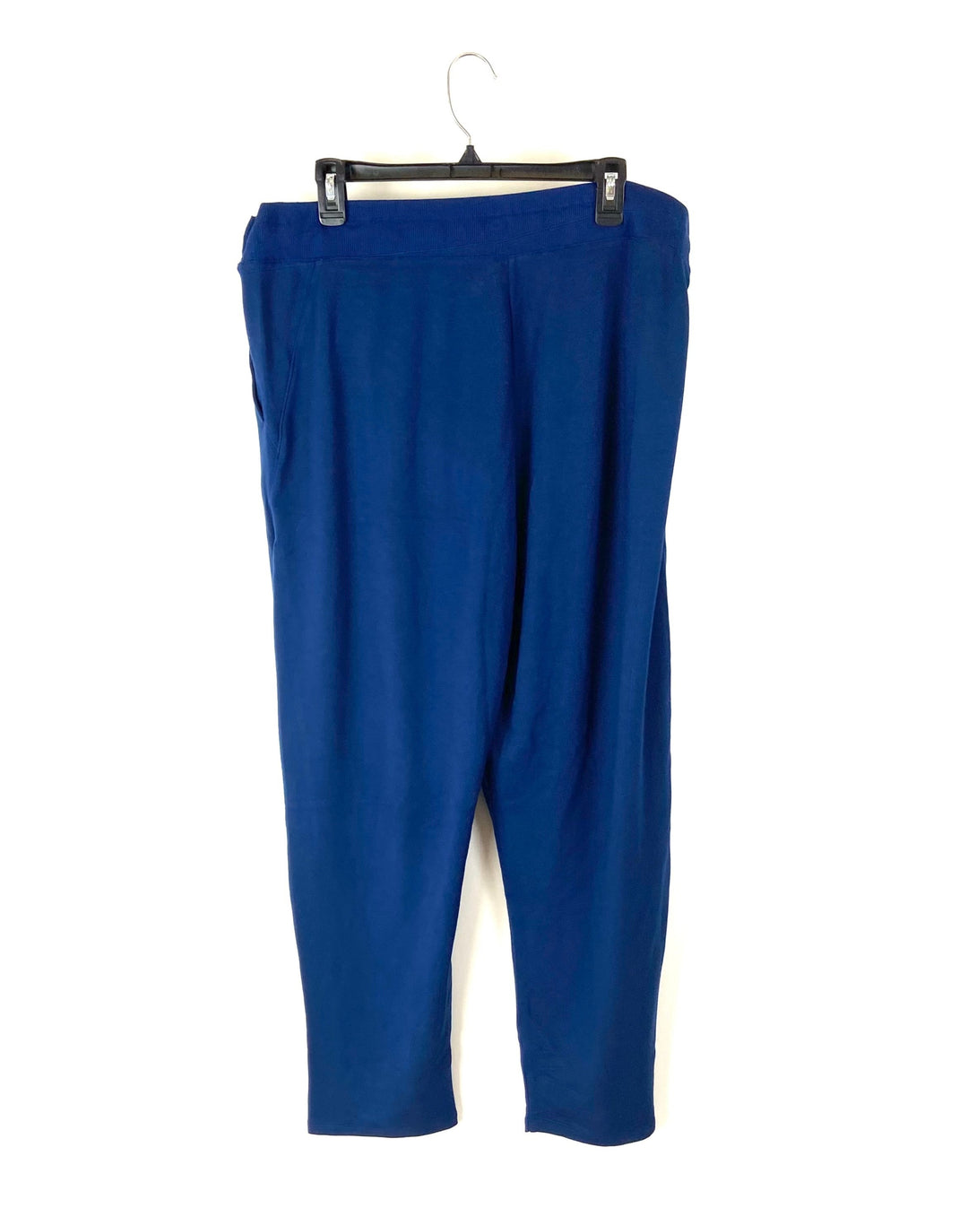 Navy Blue Drawstring Waist Lounge Pants  - 1X