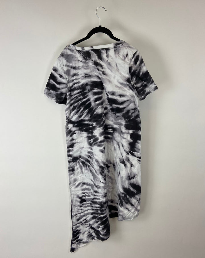 Grey and White Tie-Dye Dress - Size 6/8