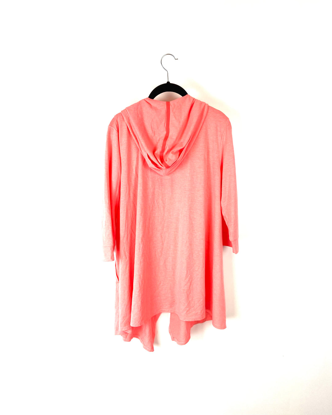 Pink 3/4 Sleeve Hooded Cardigan - Small/Medium