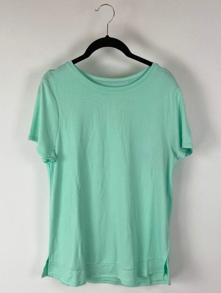 Teal Blue Flowy T-shirt - 1X