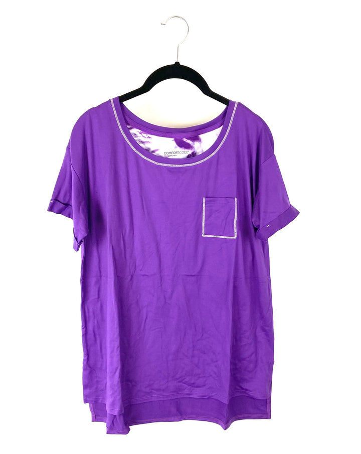 Purple Short Sleeve Pajama Top - Small
