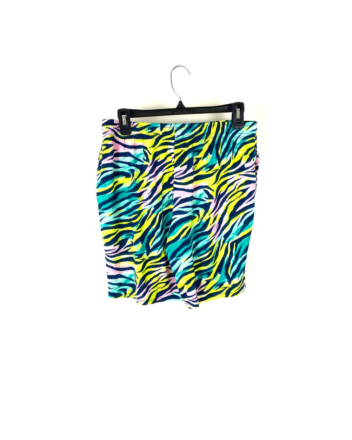 Multi Color Zebra Print Shorts - Small