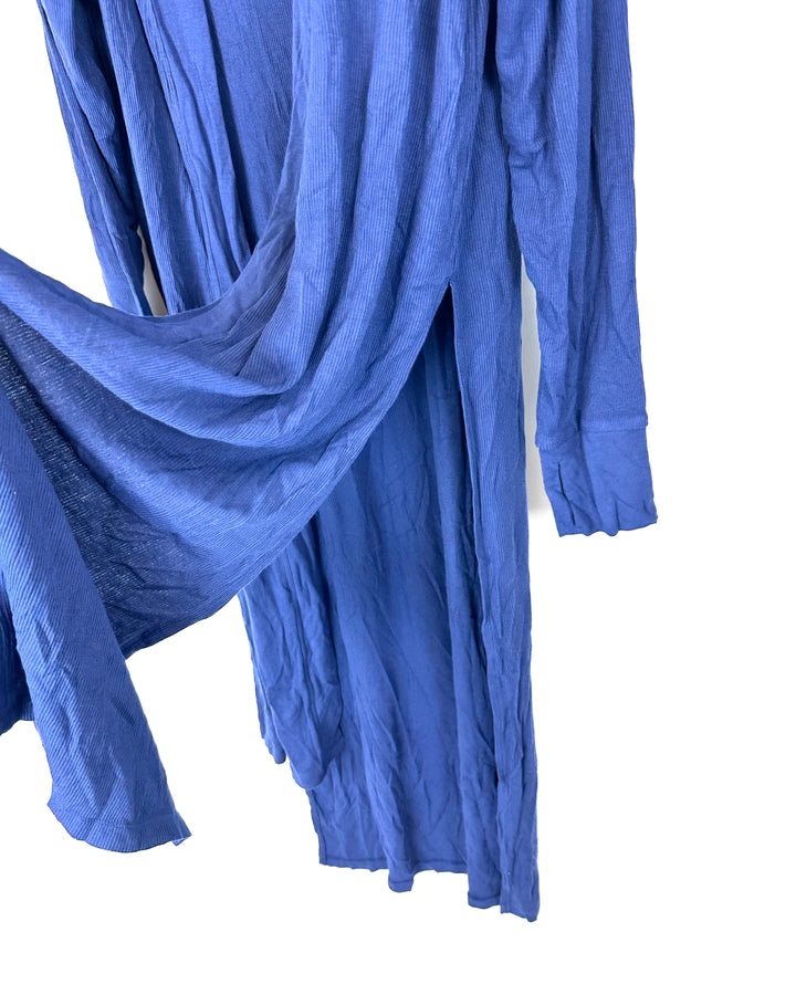 Navy Blue Ribbed Cardigan - Size 4/6