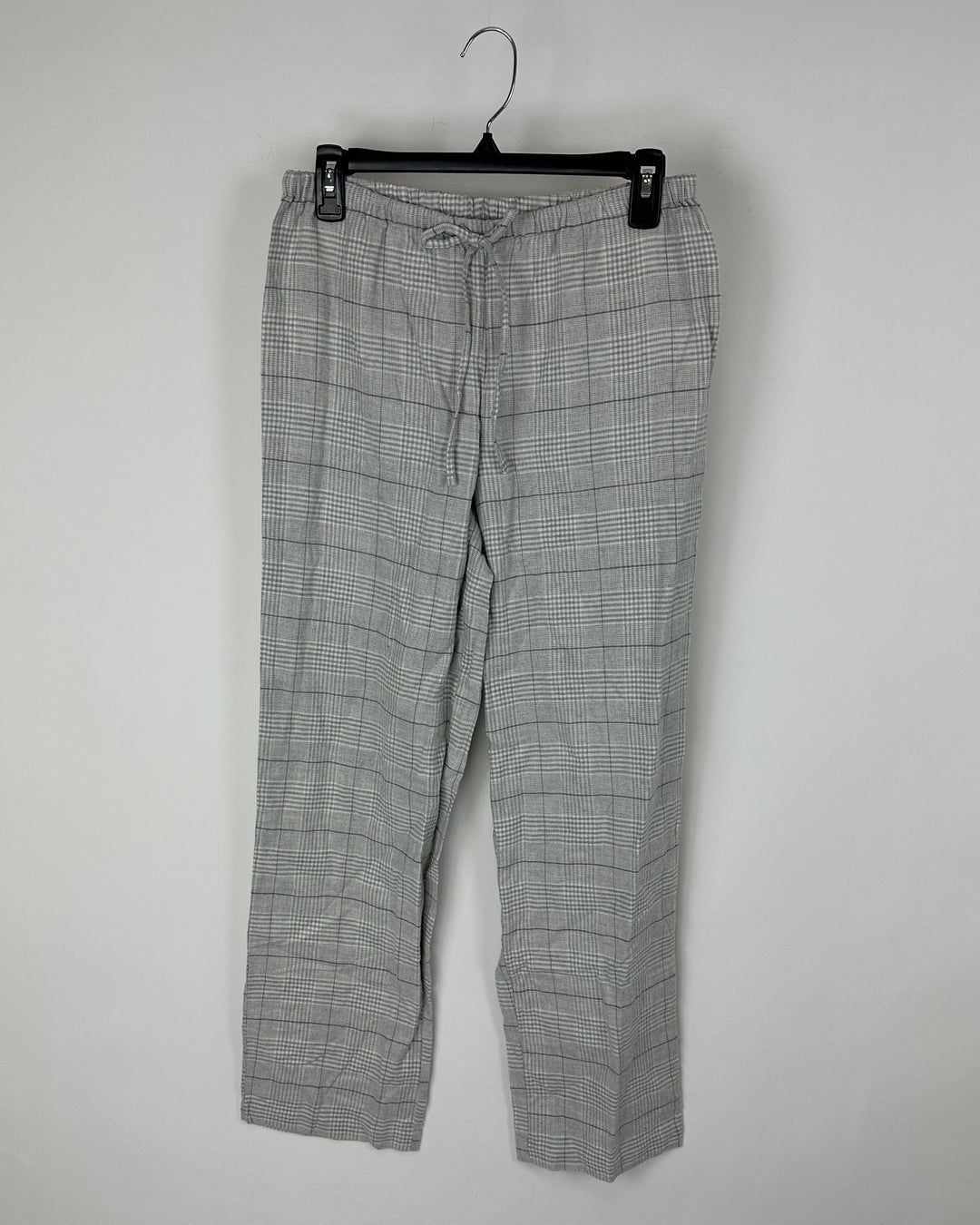Grey and Purple Plaid Pajama Pants - Small