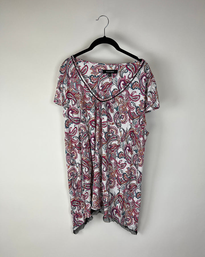 Short Sleeve Multicolor Lounge Set - 1X
