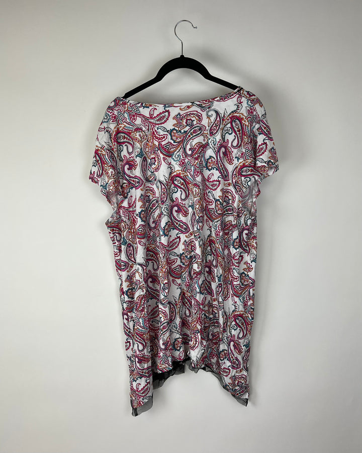 Short Sleeve Multicolor Lounge Set - 1X