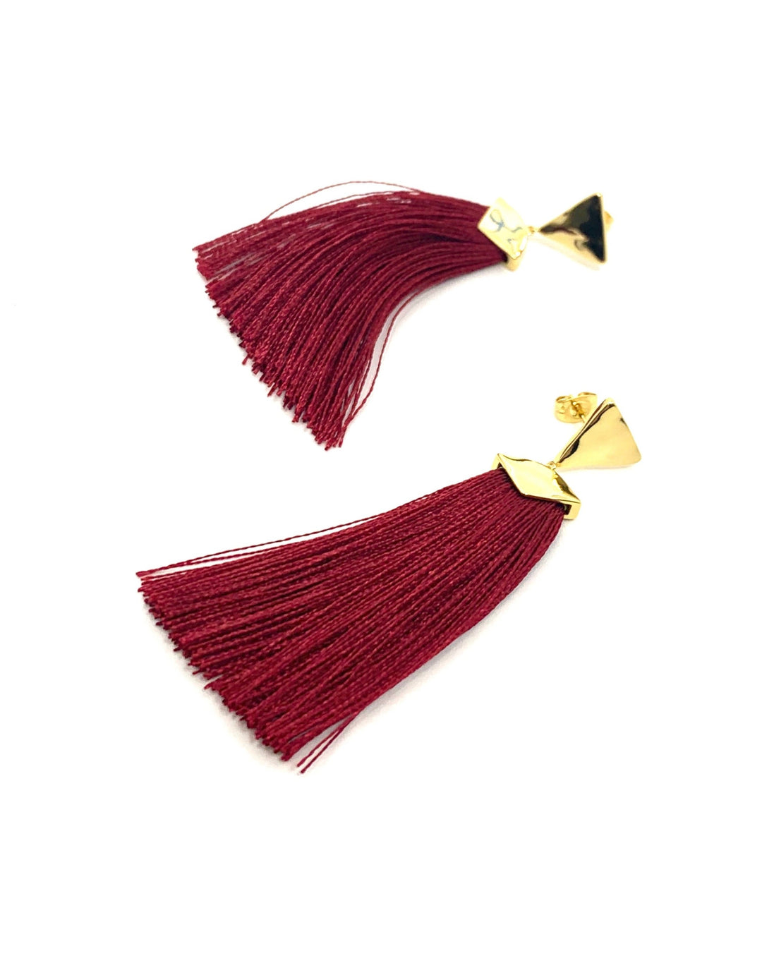 Maroon Tassel Earrings