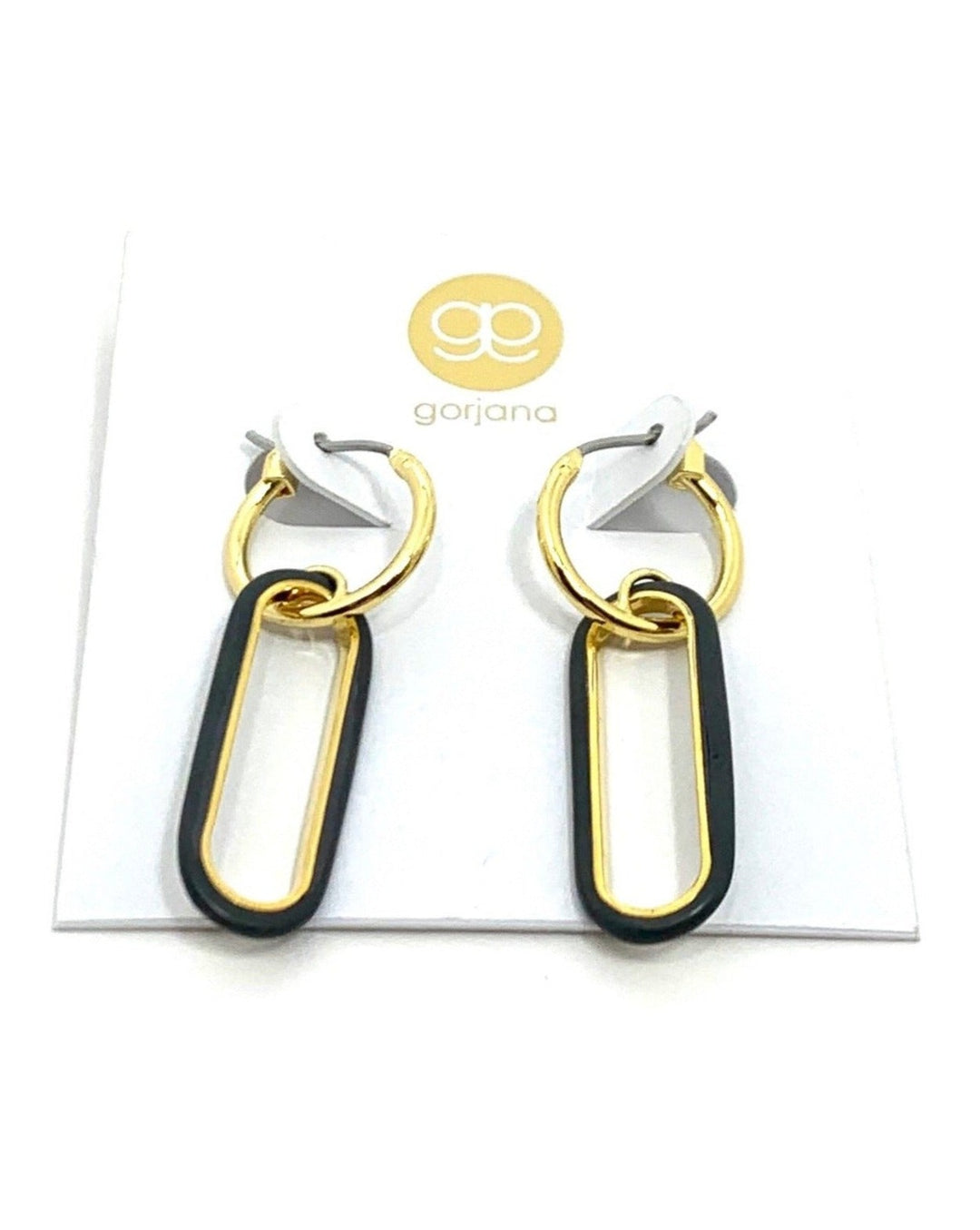 Gold and Grey Dangle Hoops