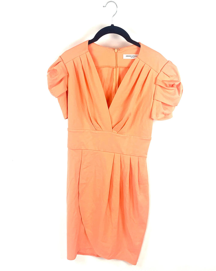 Peach V-Neck Dress - Small