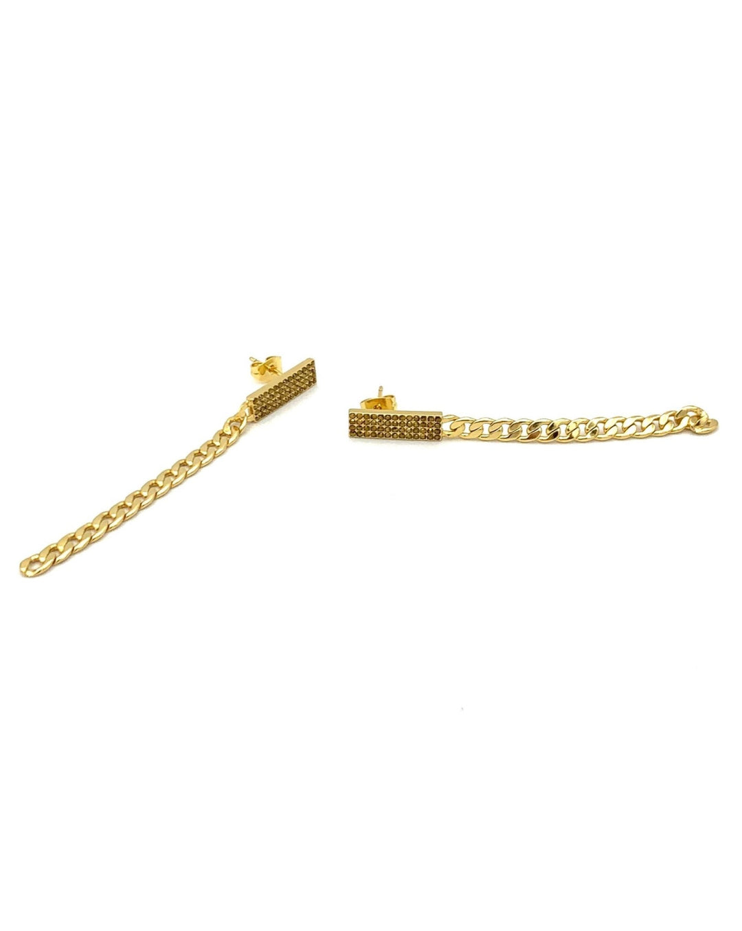 Gold Drop Chain Earrings