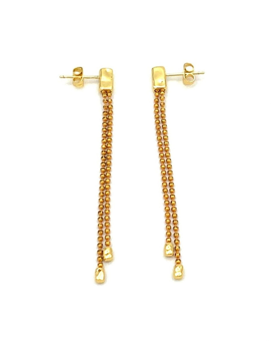 Gold Dangling Beaded Earrings