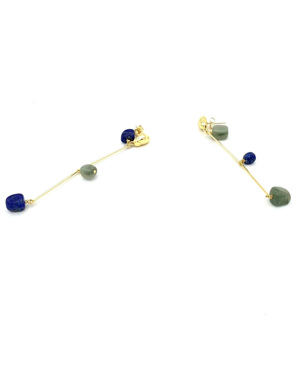 Blue and Green Stone Earrings