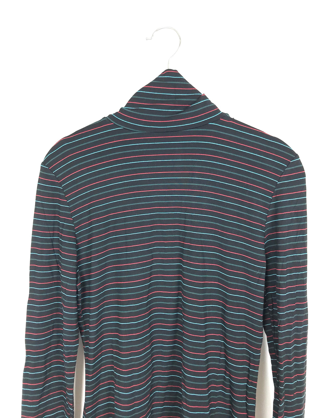 Black and Colorful Striped Turtle Neck - Small