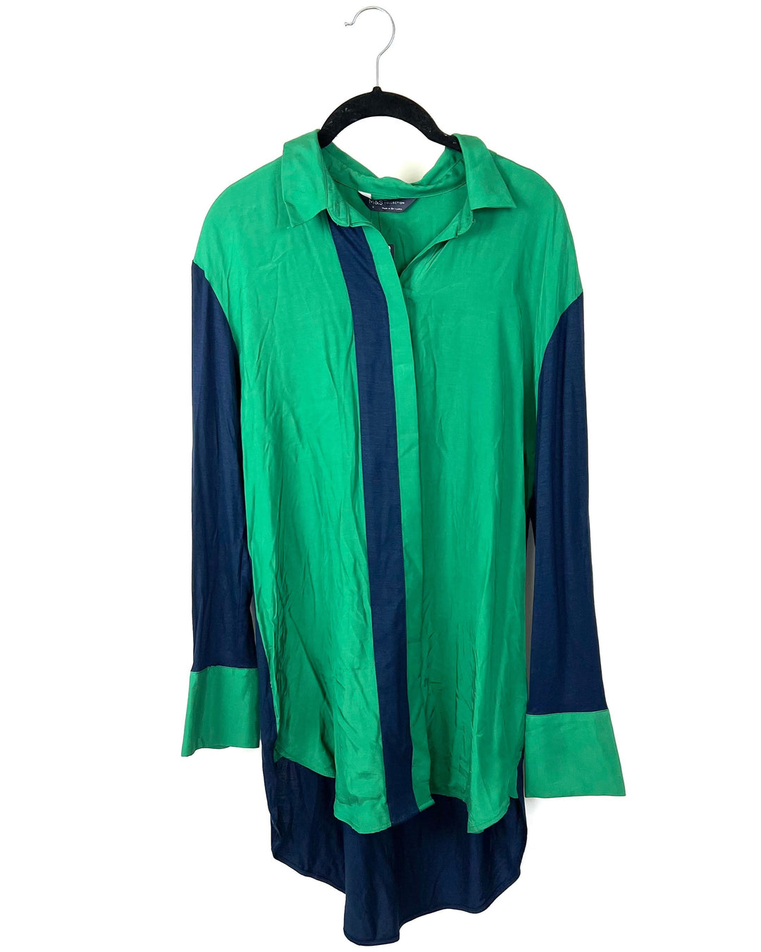 Green And Blue Button Up - Size 2