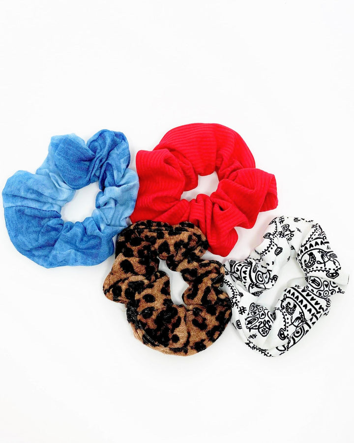 Bandanna and Leopard Scrunchie Set