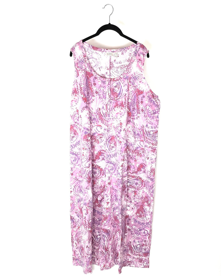 Pink Floral Capri Jumpsuit - 1X