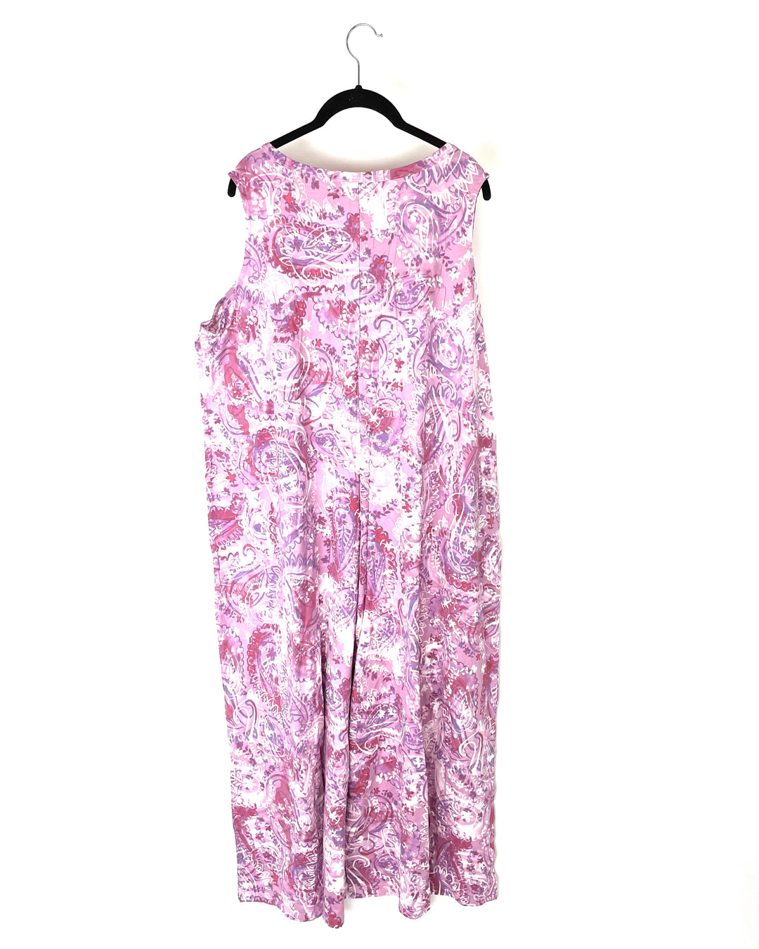 Pink Floral Capri Jumpsuit - 1X