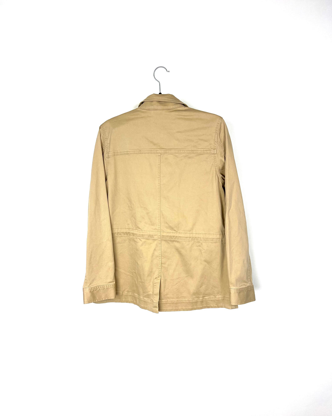 Tan Long Sleeve Utility Jacket - Small