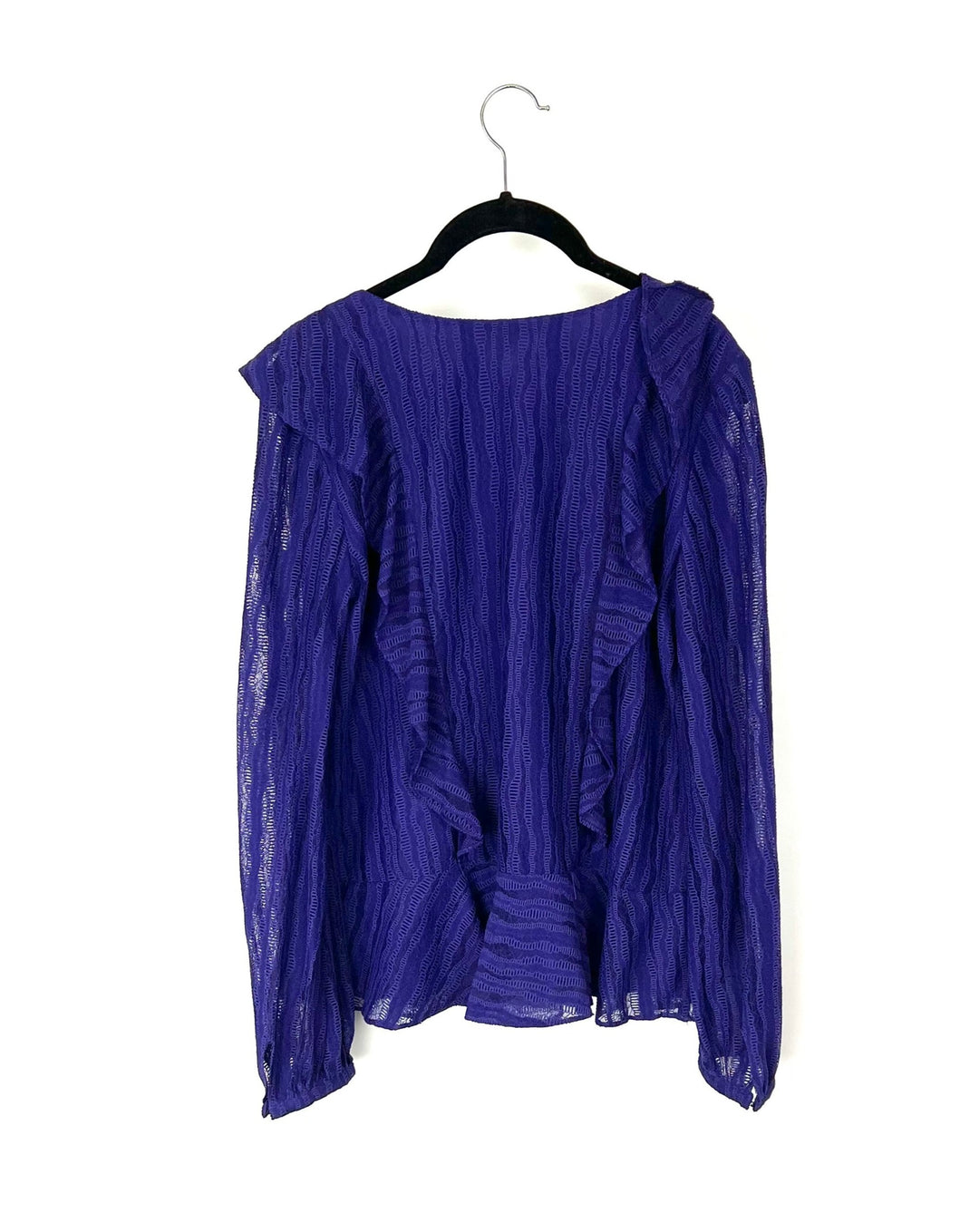 Purple Lace Long Sleeve Top - Small
