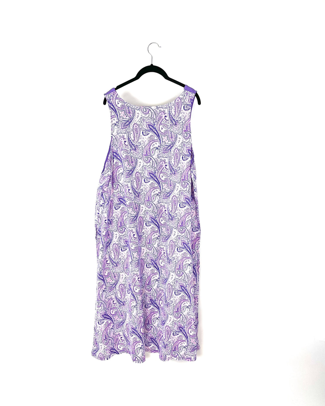 Purple Paisley Printed Nightgown -1X