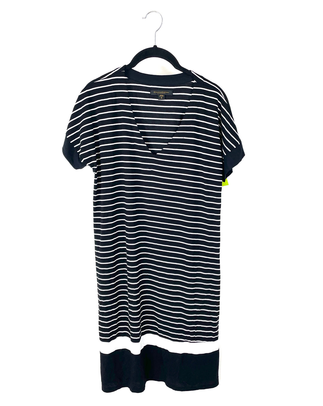 Black and White Striped Lounge Dress - Small