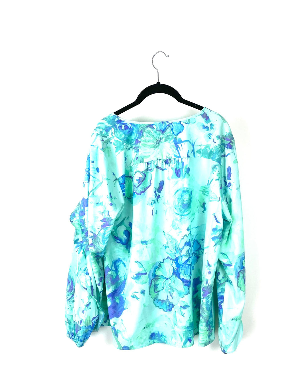 Watercolor Floral Print Long Sleeve Top - Large/Extra Large
