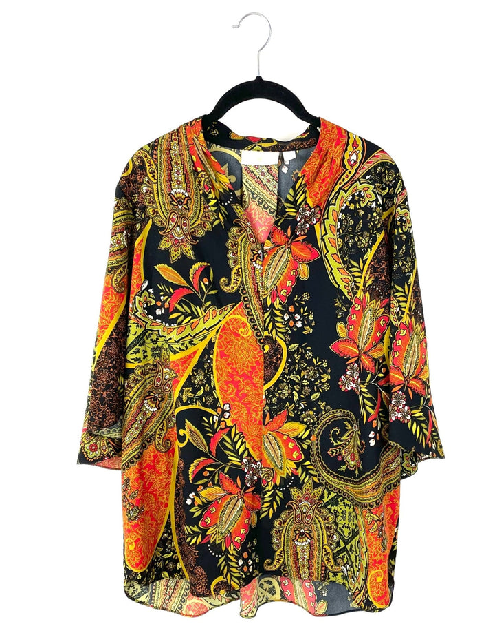 Tropical Print 3/4 Sleeve - Medium/Large