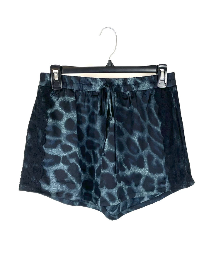 Dark Blue Cheetah Print Shorts - Small, Medium