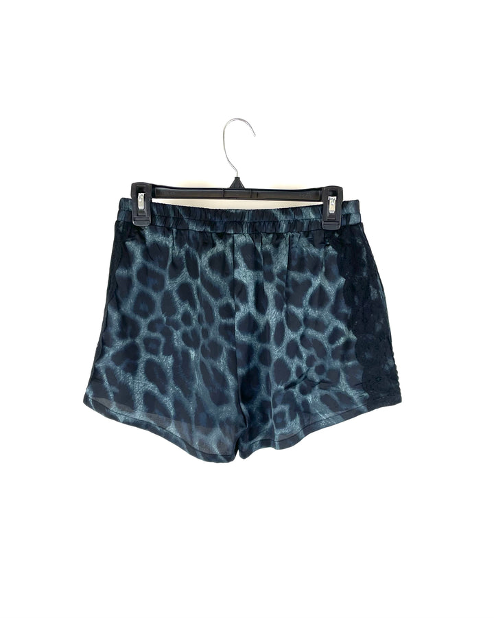 Dark Blue Cheetah Print Shorts - Small, Medium