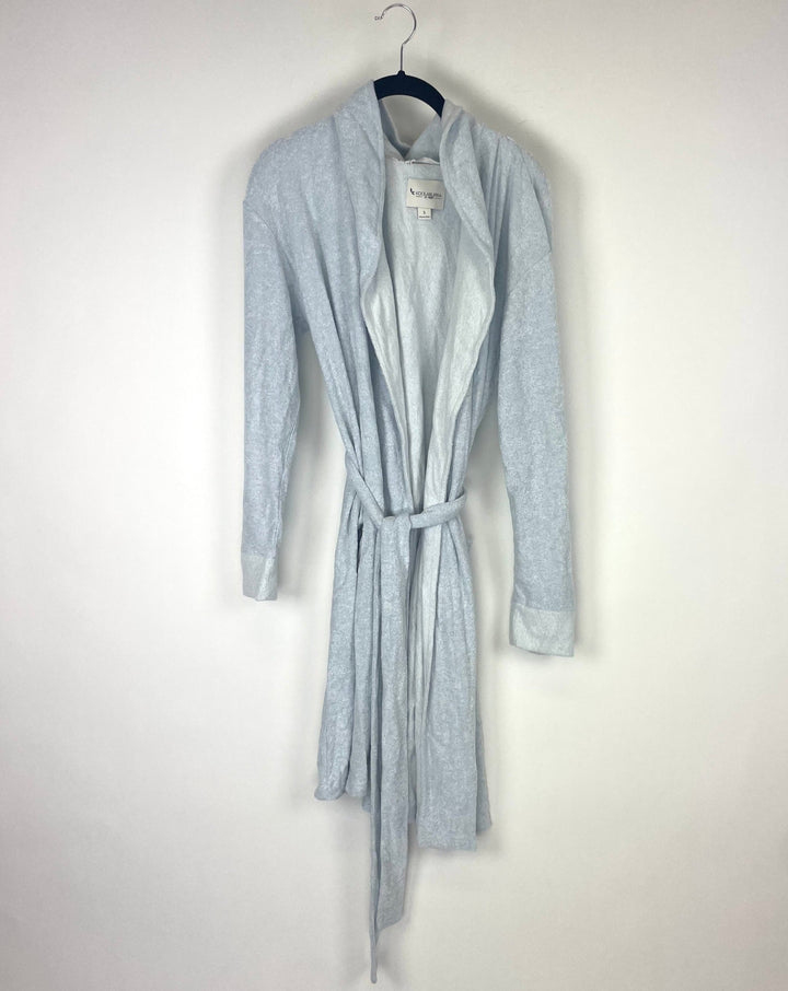 Light Blue Terrycloth Robe - Size Small