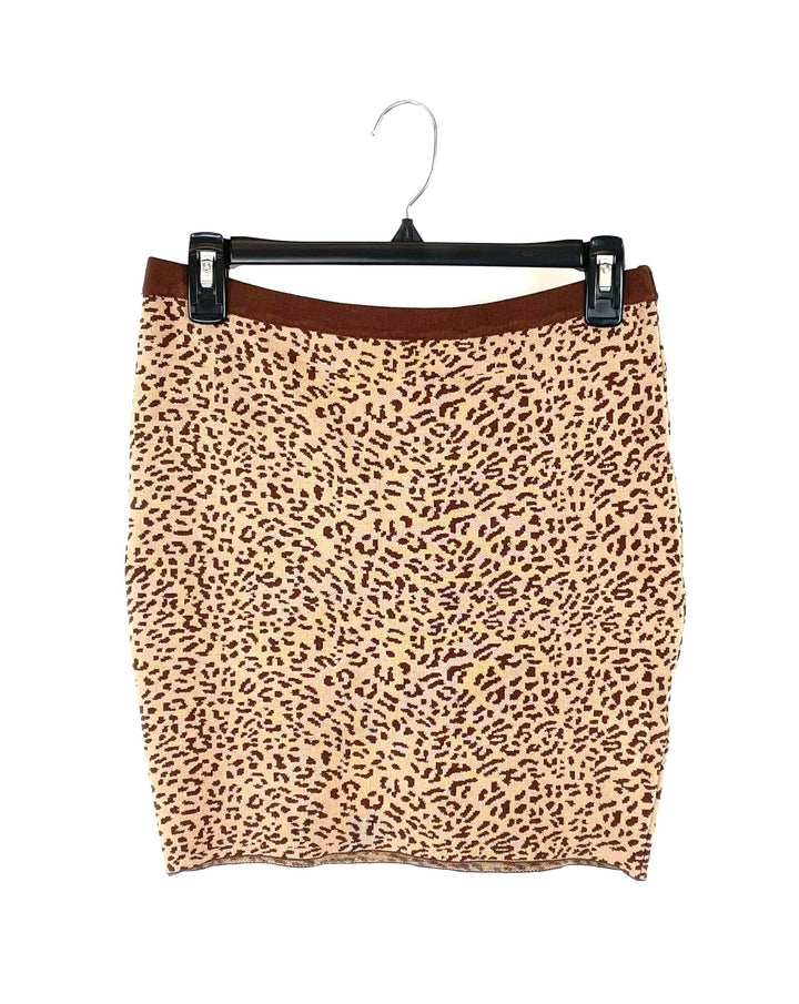 Brown Cheetah Print Mini Skirt - Small, Medium, Large