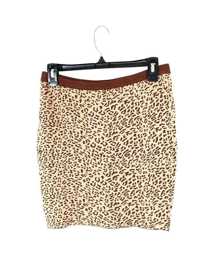 Brown Cheetah Print Mini Skirt - Small, Medium, Large