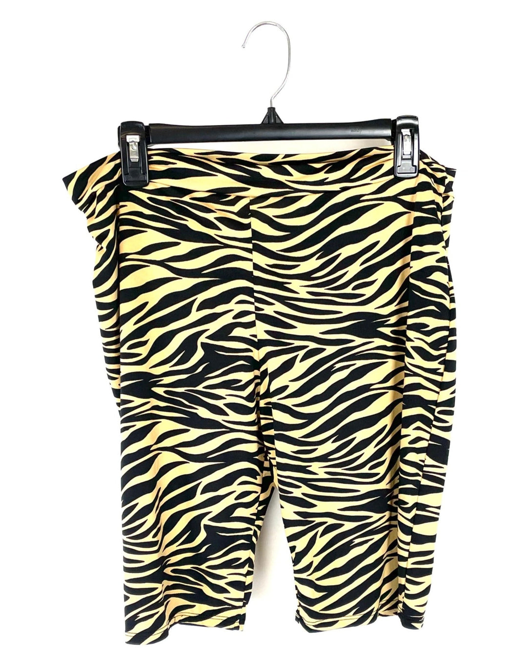 Tan Zebra Print Biker Shorts - 1X and 2X