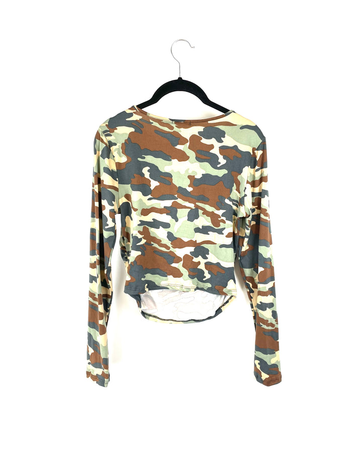 Camo Long Sleeve with Chest Cut Out - Small and Medium