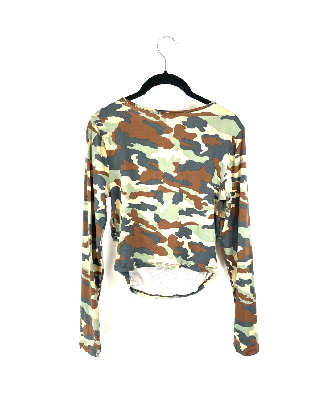 Camo Long Sleeve with Chest Cut Out - Small